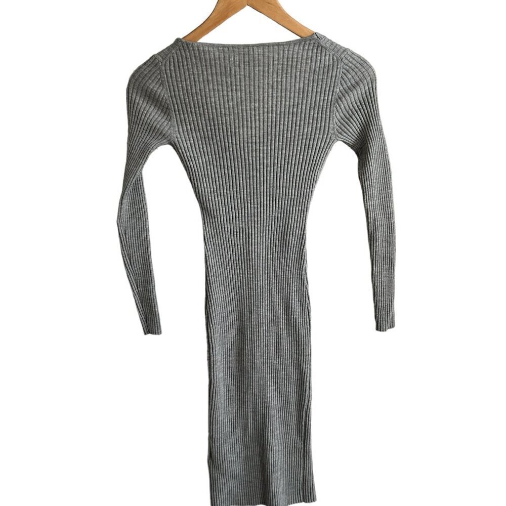 ARITZIA The Group Babaton Heather Grey Ribbed Knit Avalon Midi Dress US XS - Picture 4 of 7